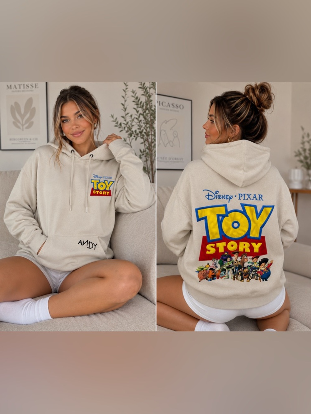 Disney Pixar Toy Story x Shoe Palace Embroidered Hoodie Andy Pullover/RARE